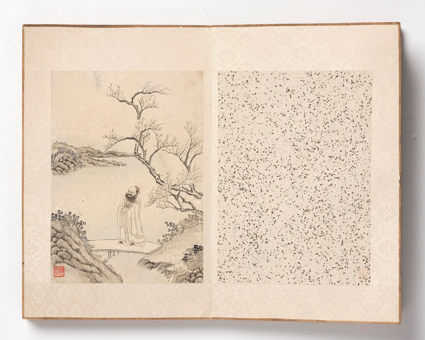 古玩字畫丁云鵬款人物冊頁真品鑒賞圖