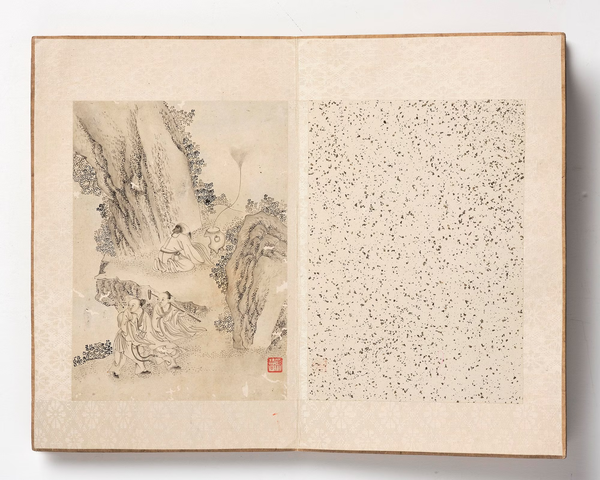 古玩字畫丁云鵬款人物冊頁真品鑒賞圖