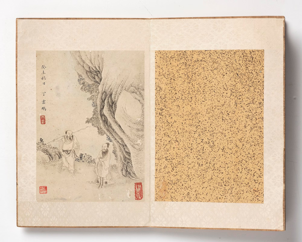 古玩字畫丁云鵬款人物冊頁真品鑒賞圖