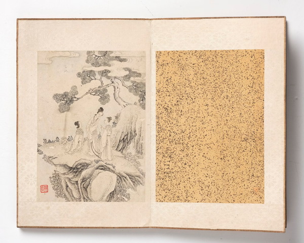 古玩字畫丁云鵬款人物冊頁真品鑒賞圖