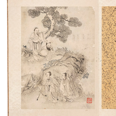 古玩字畫丁云鵬款人物冊頁真品鑒賞圖