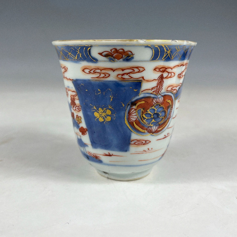 古玩陶瓷青花礬紅描金杯真品鑒賞圖