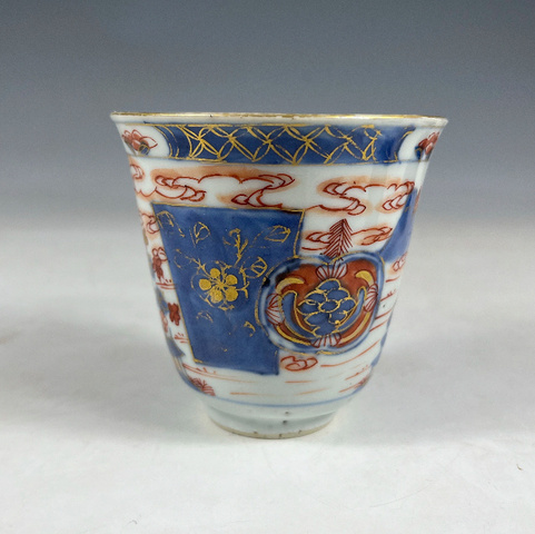 古玩陶瓷青花礬紅描金杯真品鑒賞圖