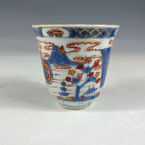 古玩陶瓷青花礬紅描金杯真品鑒賞圖