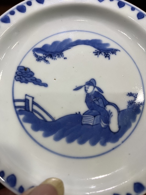古玩陶瓷明天啟崇禎高士圖青花盤(pán)拍賣(mài),當(dāng)前價(jià)格6000元