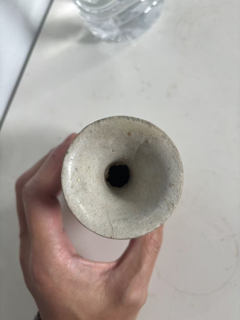 古玩陶瓷青白釉撇口瓶真品鑒賞圖