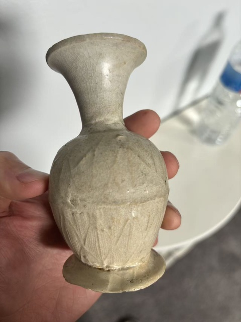 古玩陶瓷青白釉撇口瓶真品鑒賞圖
