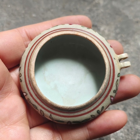古玩陶瓷粉彩鳥(niǎo)食罐拍賣(mài)，當(dāng)前價(jià)格500元