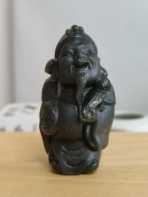 古玩玉器和田玉雕“財神”擺件拍賣，當前價格1600元