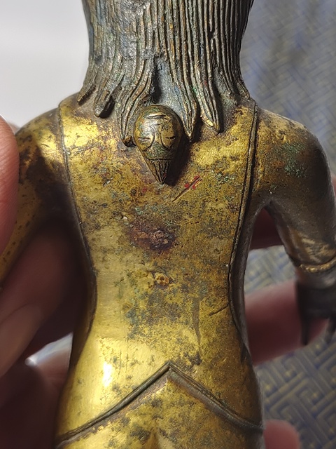 古玩銅器清中期鎏金獅面空行母拍賣，當(dāng)前價(jià)格35000元