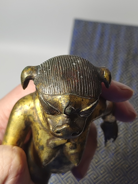 古玩銅器清中期鎏金獅面空行母拍賣，當(dāng)前價(jià)格35000元