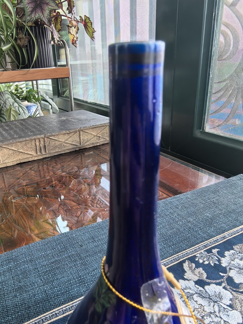 古玩陶瓷民國·茄皮紫粉彩花卉紋膽瓶拍賣,當前價格3600元