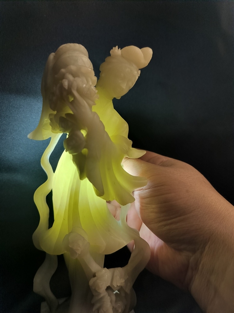 古玩玉器仕女擺件真品鑒賞圖