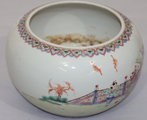古玩陶瓷粉彩嬰戲圖水洗真品鑒賞圖