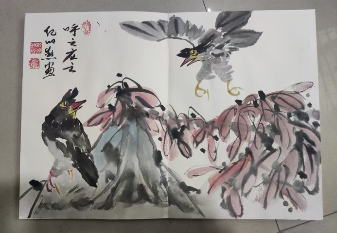 古玩字畫紀明勛花鳥冊頁拍賣，當前價格188元