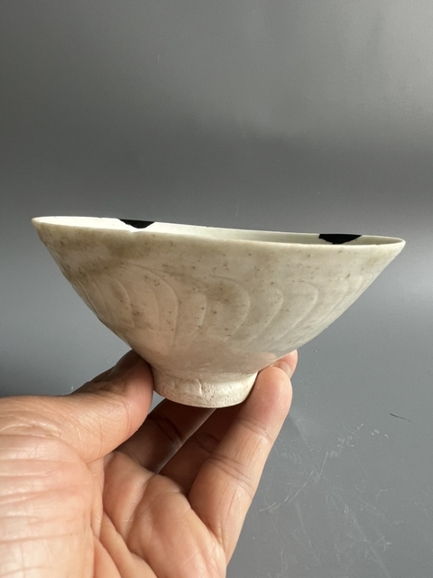 古玩陶瓷北宋青白釉刻雙面工刻花斗笠盞拍賣,當前價格1800元