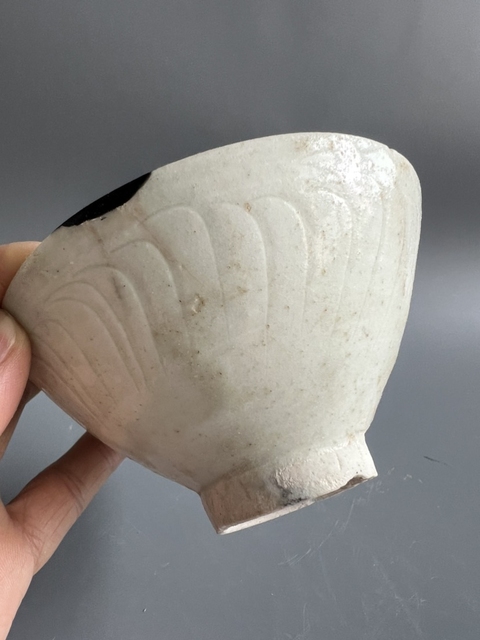 古玩陶瓷北宋青白釉刻雙面工刻花斗笠盞拍賣,當前價格1800元