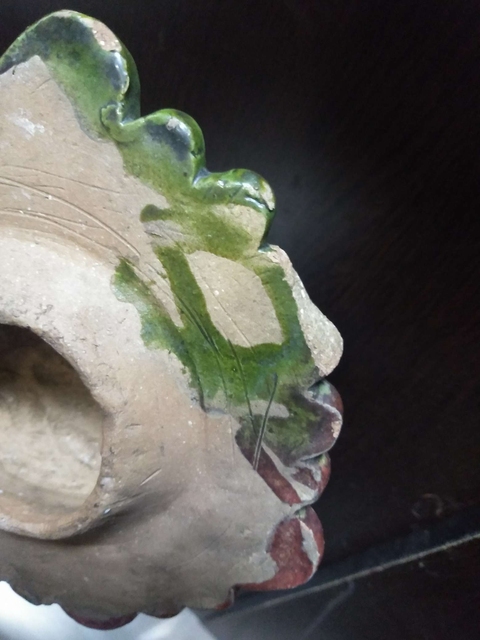 古玩陶瓷明代綠釉荷葉蓋拍賣,當前價格299元
