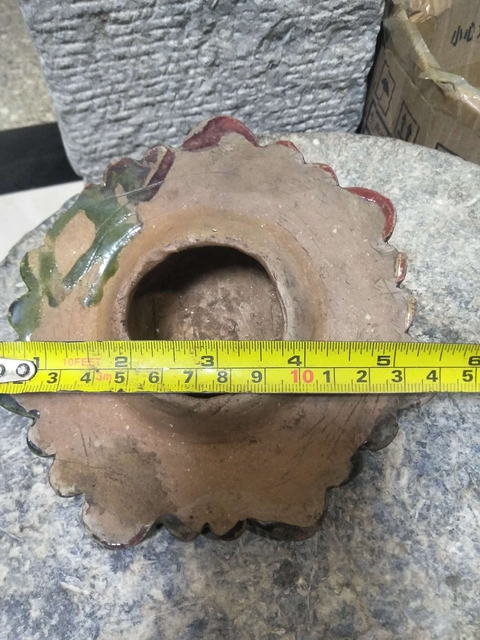 古玩陶瓷明代綠釉荷葉蓋拍賣,當前價格299元