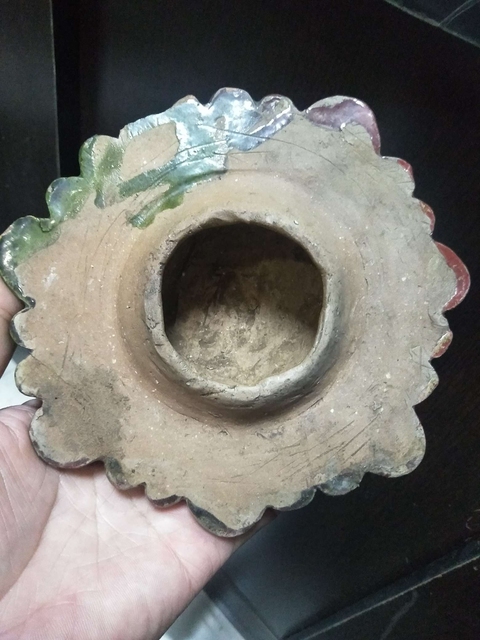 古玩陶瓷明代綠釉荷葉蓋拍賣,當前價格299元