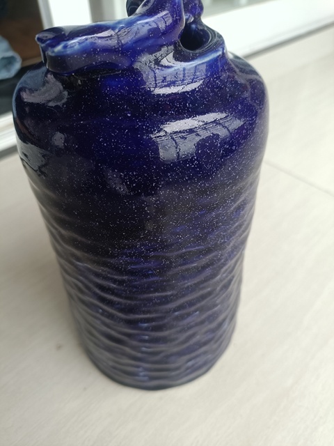 古玩陶瓷藍釉瓶拍賣,當前價格800元