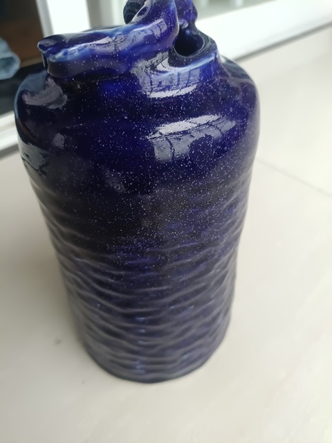 古玩陶瓷藍釉瓶拍賣,當前價格800元