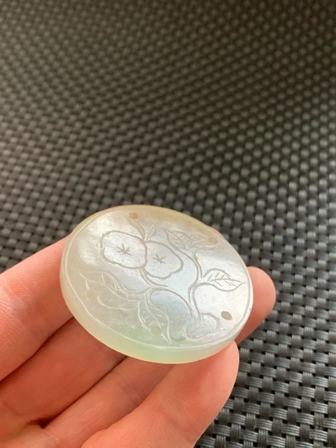 古玩玉器清代翡翠雕“福壽牌”拍賣，當前價格8000元