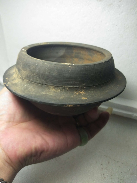 古玩陶瓷漢代灰陶碟型缽拍賣，當前價格280元