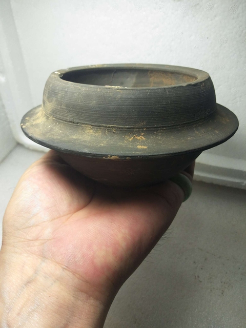 古玩陶瓷漢代灰陶碟型缽拍賣，當前價格280元