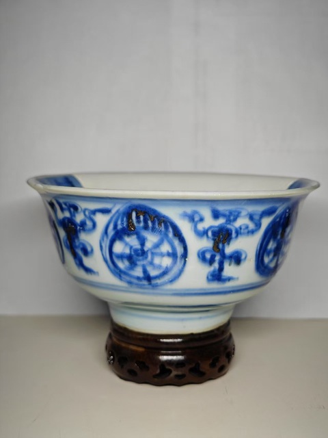 古玩陶瓷青花壽字紋碗真品鑒賞圖