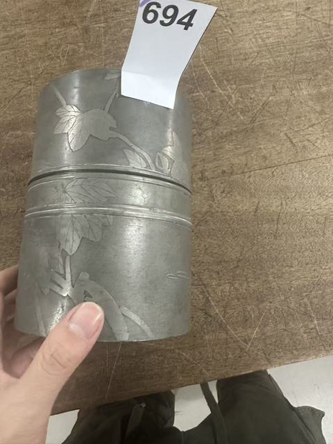 古玩銅器茶葉罐真品鑒賞圖