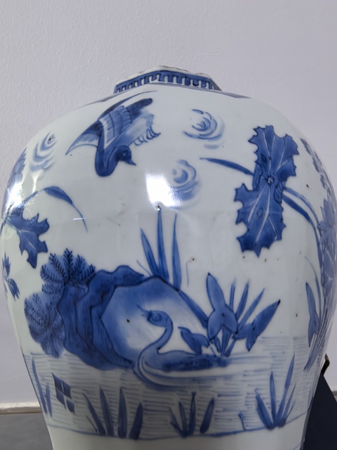 古玩陶瓷青花花鳥紋八方罐真品鑒賞圖