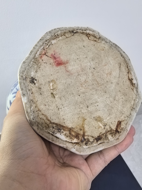 古玩陶瓷青花花鳥紋八方罐真品鑒賞圖