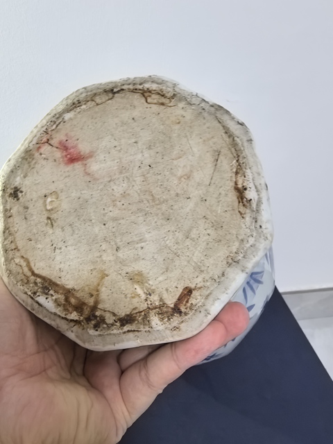 古玩陶瓷青花花鳥紋八方罐真品鑒賞圖