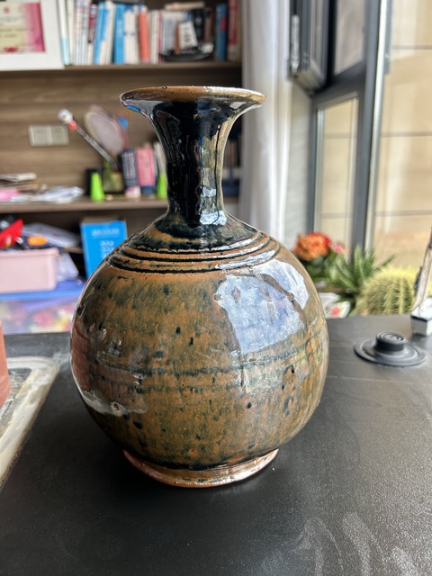 古玩陶瓷明代磁州窯兔毫釉弦紋玉壺春瓶（玉壺春）拍賣，當(dāng)前價(jià)格3950元