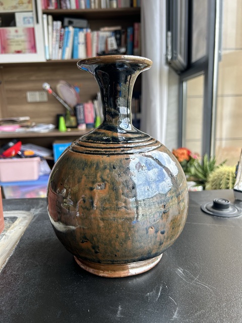 古玩陶瓷明代磁州窯兔毫釉弦紋玉壺春瓶（玉壺春）拍賣，當(dāng)前價(jià)格3950元
