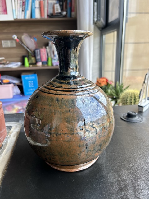 古玩陶瓷明代磁州窯兔毫釉弦紋玉壺春瓶（玉壺春）拍賣，當(dāng)前價(jià)格3950元