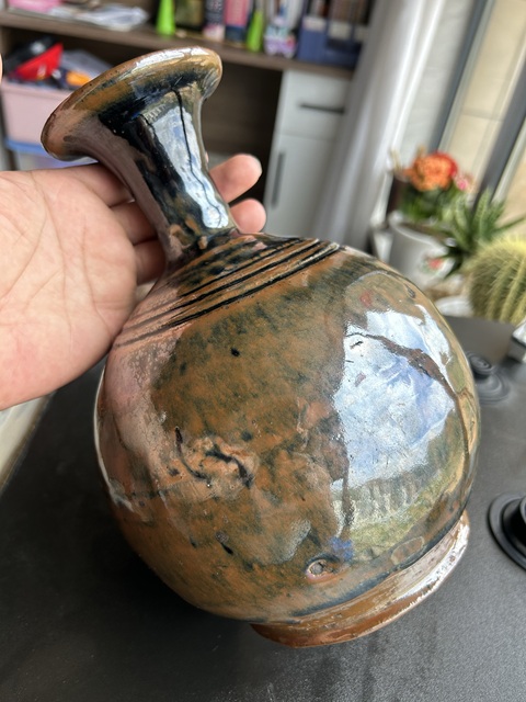 古玩陶瓷明代磁州窯兔毫釉弦紋玉壺春瓶（玉壺春）拍賣，當(dāng)前價(jià)格3950元