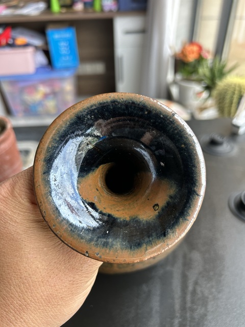 古玩陶瓷明代磁州窯兔毫釉弦紋玉壺春瓶（玉壺春）拍賣，當(dāng)前價(jià)格3950元
