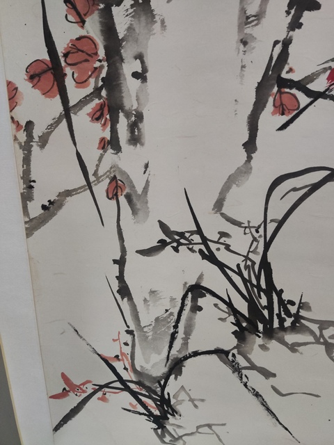 古玩字畫手工精裱洪厚甜,余有志,李復翔合作蘭石圖拍賣，當前價格388元