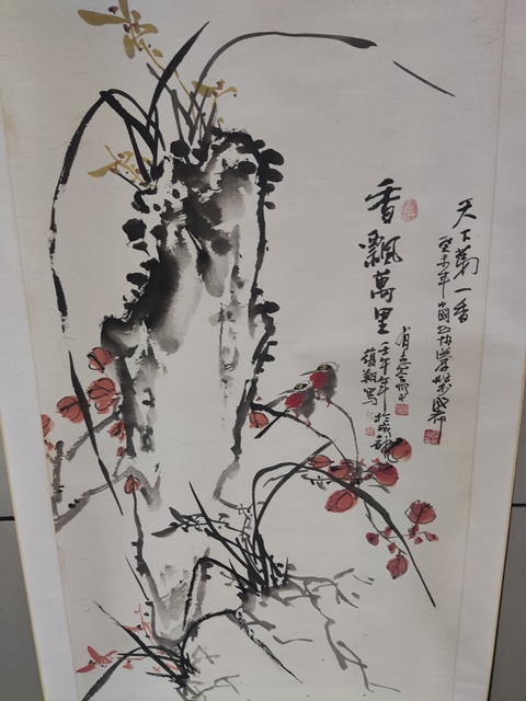 古玩字畫手工精裱洪厚甜,余有志,李復翔合作蘭石圖拍賣，當前價格388元