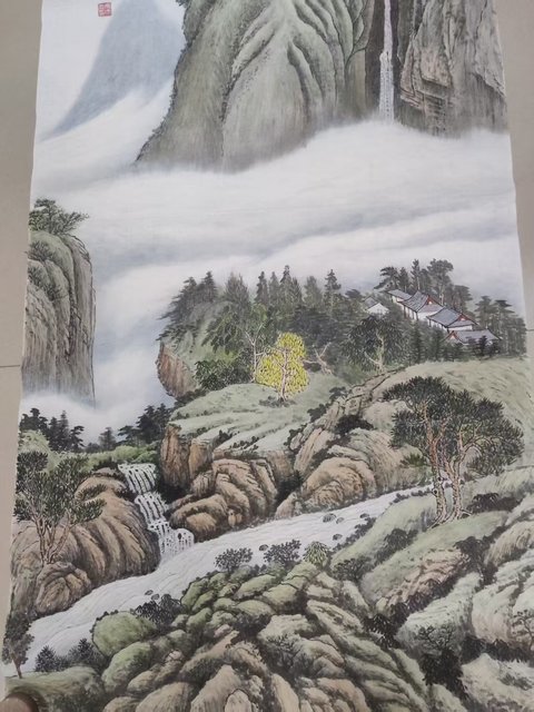 古玩字畫中書中美雙協(xié)名家馬大悲 山水拍賣，當前價格398元