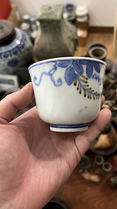 古玩陶瓷民國花卉紋杯拍賣，當前價格399元