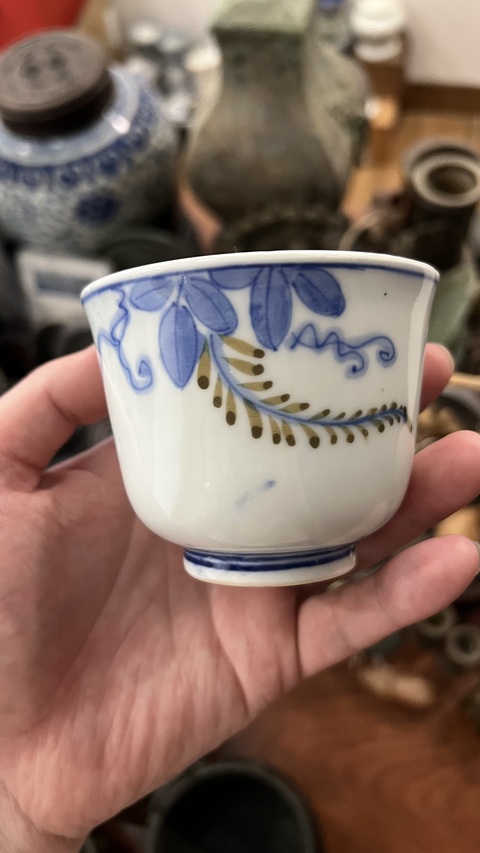 古玩陶瓷民國花卉紋杯拍賣，當前價格399元