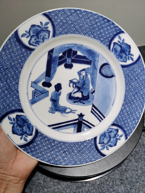 古玩陶瓷青花人物故事盤(pán)真品鑒賞圖