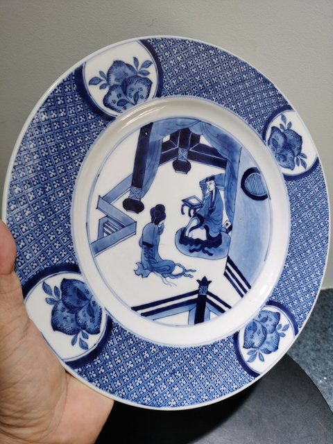 古玩陶瓷青花人物故事盤(pán)真品鑒賞圖