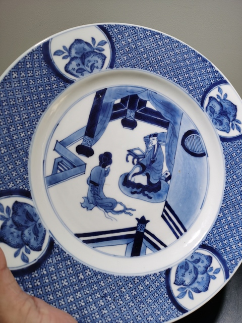 古玩陶瓷青花人物故事盤(pán)真品鑒賞圖