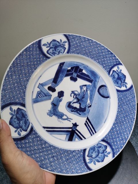 古玩陶瓷青花人物故事盤(pán)真品鑒賞圖