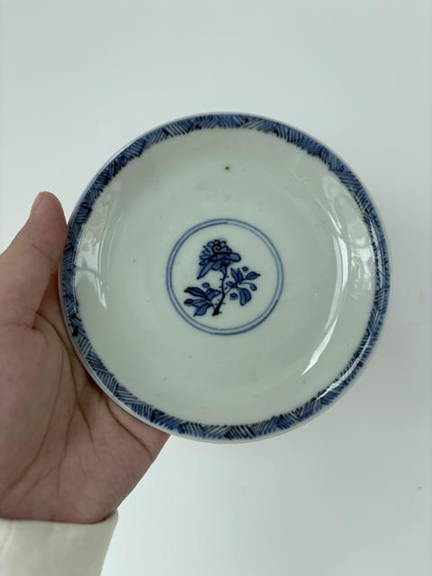 古玩陶瓷康熙·外紫金釉內青花花卉紋小盤一對真品鑒賞圖