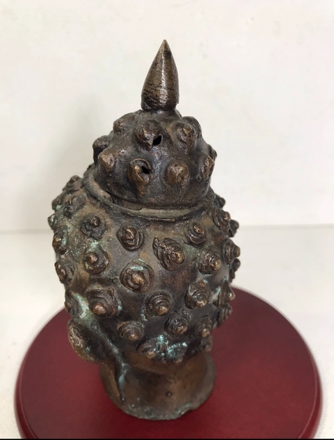 古玩銅器佛首真品鑒賞圖